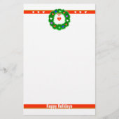 クリスマスリースのハート 便箋 (正面)