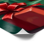 クリスマスリースのバセットハウンド ポスター (コーナー)