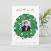 クリスマスリースのフォトカード シーズンカード (スタンド正面)