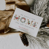 クリスマスリースのホリデーお知らせカード シーズンカード