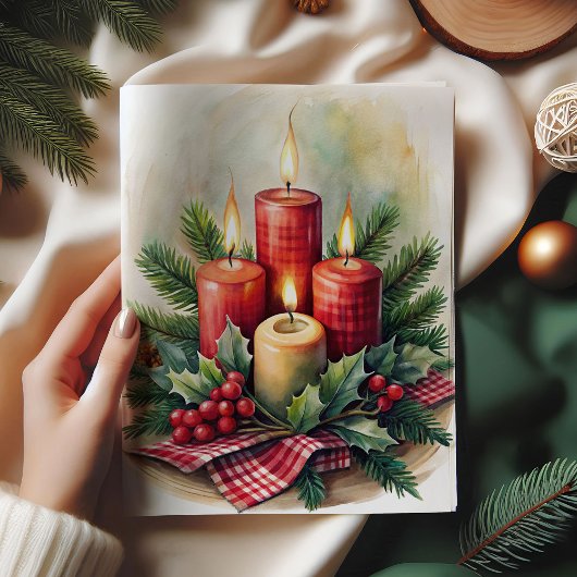 クリスマスリースのホリデー柄ティッシュペーパー 薄葉紙