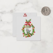 クリスマスリースのメモカード ノートカード (正面/裏面インサイチュ)