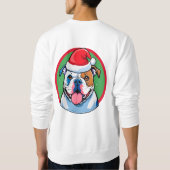 クリスマスリースの中の幸せな犬 スウェットシャツ (裏面)