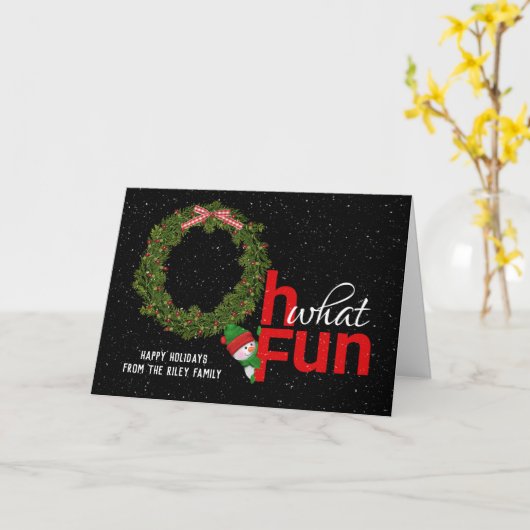 クリスマスリースの休日の挨拶 カード (黄色い花)