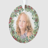 クリスマスリースの写真 - 両面 オーナメント (正面)