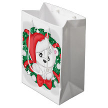 クリスマスリースの可愛い白くま