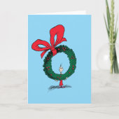 クリスマスリースの向こうから覗く誰か カード (正面)