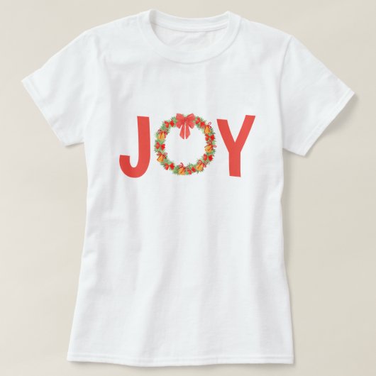 クリスマスリースの喜び 祝祭の休日 Tシャツ (デザイン正面)