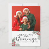 クリスマスリースの季節のご挨拶写真 シーズンカード (正面)