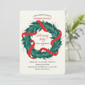 クリスマスリースの招待状 招待状 (スタンド正面)