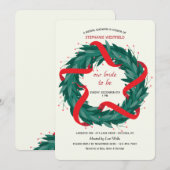 クリスマスリースの招待状 招待状 (正面/裏面)