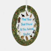 クリスマスリースの次最高のの友だち メタルオーナメント (正面右)