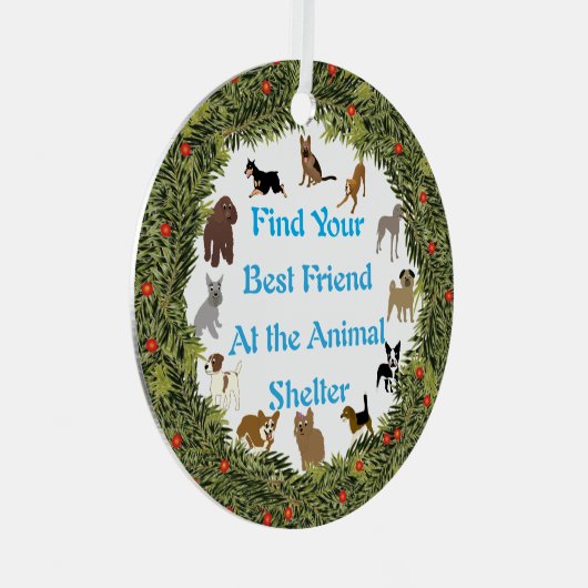 クリスマスリースの次最高のの友だち メタルオーナメント (正面右)