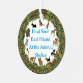 クリスマスリースの次最高のの友だち メタルオーナメント (正面左)