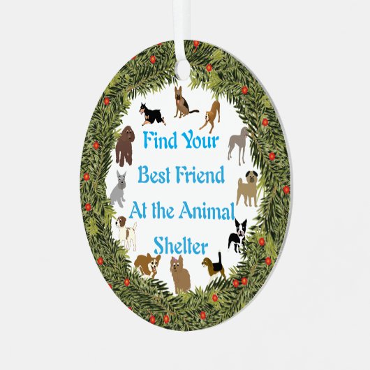 クリスマスリースの次最高のの友だち メタルオーナメント (正面左)