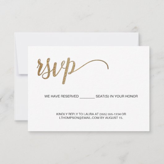 クリスマスリースの結婚式 ゴールド RSVP 郵送なし 出欠カード (裏面)