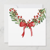 クリスマスリースの結婚式 セーブザデート (裏面)