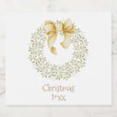 クリスマスリースの緑の弓をパーソナライズモダンする ビールラベル (シングルラベル)