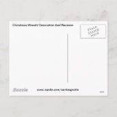 クリスマスリースの装飾とアライグマ シーズンポストカード (裏面)