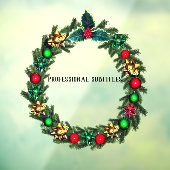 クリスマスリースの装飾 ウィンドウサイン (シート3)