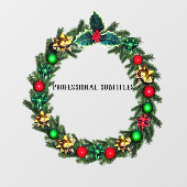 クリスマスリースの装飾 ウィンドウサイン (シート)