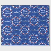 クリスマスリースの贈り物パーソナライズされた ラッピングペーパー (フラット)