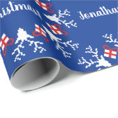 クリスマスリースの贈り物パーソナライズされた ラッピングペーパー (ロールコーナー)