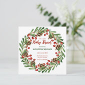 クリスマスリースの赤ちゃんシャワー 招待状 (スタンド正面)