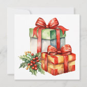 クリスマスリースの赤ちゃんシャワー 招待状 (裏面)