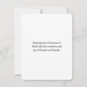クリスマスリースを着けた可愛い鹿 グリーンとレッド シーズンカード (裏面)