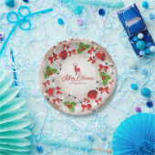 クリスマスリースアート紙プレート ペーパープレート (パーティー)