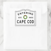 クリスマスリースインエントケープコッド 長方形シール (バッグ)