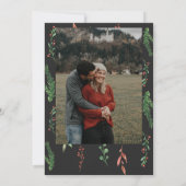 クリスマスリースイン黒ベビーシャワー 招待状 (裏面)