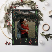 クリスマスリースイン黒ベビーシャワー 招待状