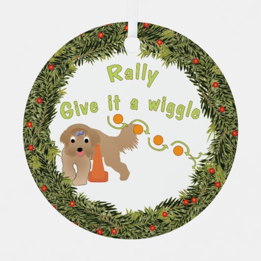クリスマスリースウィグルラリー メタルオーナメント (正面)