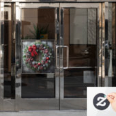 クリスマスリースウィンドウの固定 ウィンドウサイン (オフィスドア)