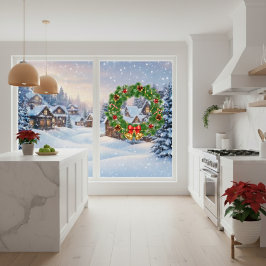 クリスマスリースウィンドウの固定 ウィンドウサイン