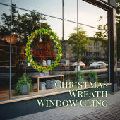 クリスマスリースウィンドウの固定 ウィンドウサイン