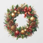 クリスマスリースウィンドウの固定 ウィンドウサイン (シート)