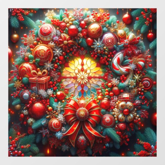 クリスマスリースウィンドウの固定 ウィンドウサイン (シート)