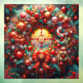 クリスマスリースウィンドウの固定 ウィンドウサイン (シート3)