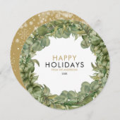 クリスマスリースエレガントのシモダンック体裁 シーズンカード (正面/裏面)