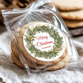 クリスマスリースエレガントフェスティバルホリデイ ラウンドシール