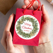 クリスマスリースエレガントフェスティバルホリデイ ラウンドシール