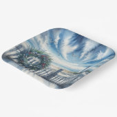 クリスマスリースオンビーチフェンス ペーパープレート (傾斜あり)