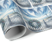 クリスマスリースオンビーチフェンス ラッピングペーパー (ロールコーナー)