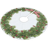 クリスマスリースオンホワイト ブラッシュドポリエステルツリースカート (アングル)