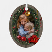クリスマスリースオーナメントと写真 メタルオーナメント (正面)