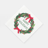 クリスマスリースカスタムハンドドロッドホリデー スタンダードランチョンナプキン (角)