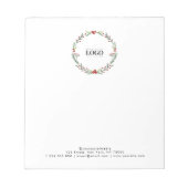 クリスマスリースカスタムビジネスロゴ文字シンプル ノートパッド (正面)